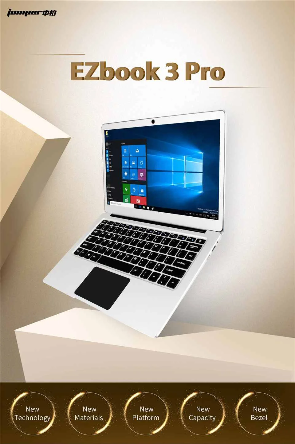 Jumper EZBOOK 3 PRO 13,3 дюймов ноутбук Windows 10 Intel Apollo Lake N3450 четырехъядерный 6 ГБ ОЗУ 64 г eMMC 6 Гб ram 128 ГБ rom