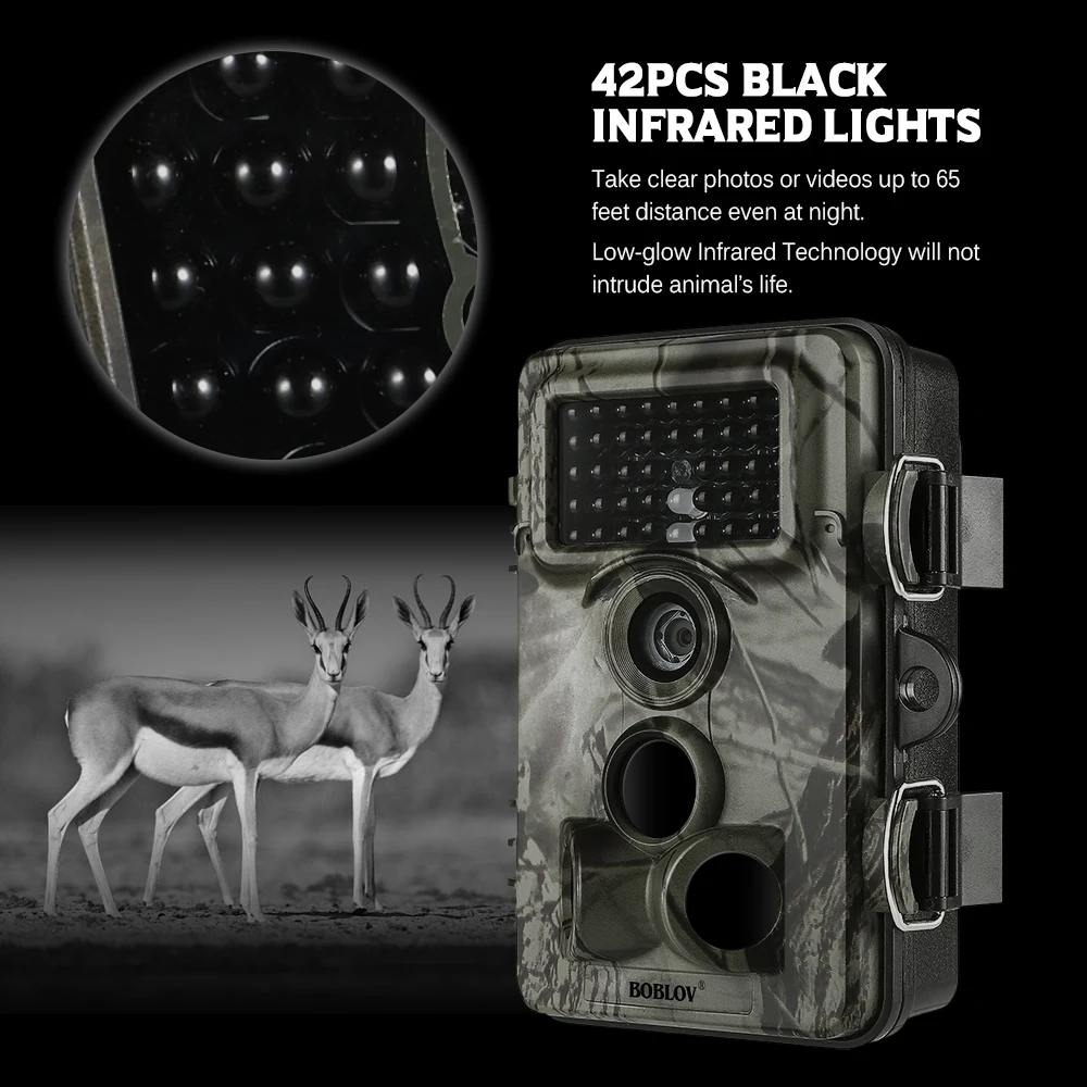 

Trail Camera 16MP 1080P Night Vision Game Camera 120 Degree 0.35s Trigger Speed 2.4 LCD Display Wildlife Hunting Camera