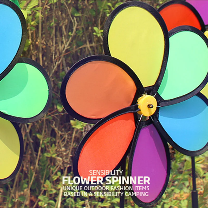 

10 pcs Colorful Rainbow Dazy Flower Spinner Wind Windmill Garden Yard Outdoor Decor