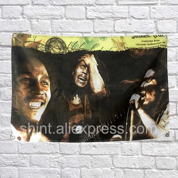 

Bob Marley Flag Banner Polyester 144* 96cm Hang on the wall 4 grommets Custom Flag indoor Larghing