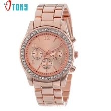 OTOKY Willby Women Silver Faux Chronograph Classic Round Ladies Crystals Quart Wrist Watch 161213 Drop Shipping