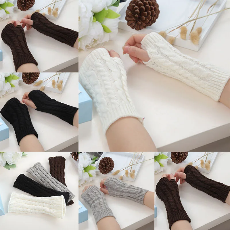 iMucci Women Winter Fingerless Long Cute Gloves Arm Warmer Adult Fashion Knitted Wool Gloves Wrist iMucci Women Winter Fingerless Long Cute Gloves Arm Warmer Adult Fashion Knitted Wool Gloves Wrist