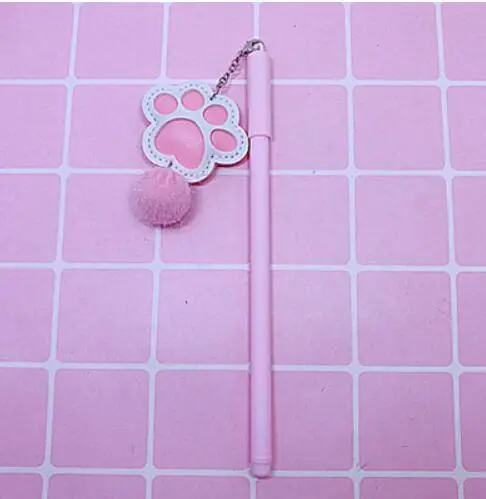Милый кавайный котик, теплая шариковая гелевая ручка с плюшевым кулоном, чернильные ручки, подарок для школы и офиса, канцелярские принадлежности, подарок - Цвет: pink
