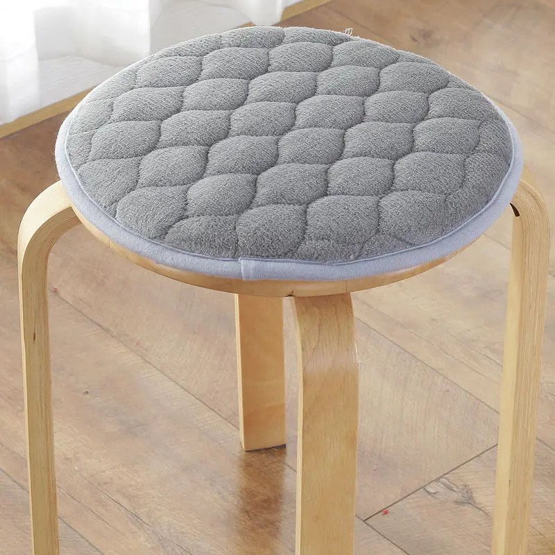 Winter Thicken Chair Cushion Plushi Fabric Seat Mat Super Soft Round Chair Cushions Home Decoration Cushion Office Seat Pad 