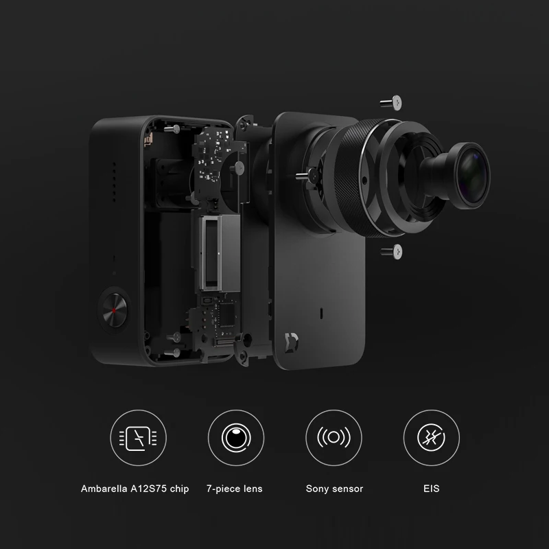 Экшн камера Xiao mi jia 4 K/30FPS Ambarella A12S75 Smart ni Sports Cam EIS WiFi 2 &quotс сенсорным экраном