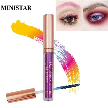 

Ministar colorful mascara diamond gold blue hair dye waterproof long lasting shimmer glitter 4d silk fiber eyelash mascara MT016
