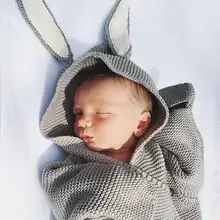 Лидер продаж, детский вязаный спальный мешок с кроликом, детское одеяло, Bebe Sac De Couchage En Tricot De Lapin Saco De Dormir De Malha Debe