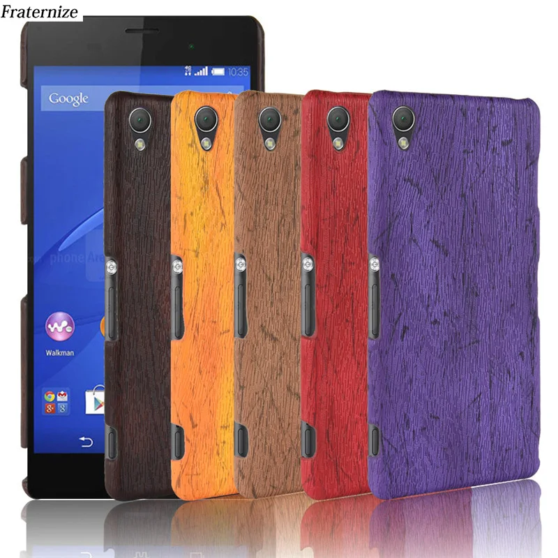

Hard Leather Case For Sony Xperia XA1 Plus XZ1 XZ2 Compact Wood Grain Pattern Back Cover For Sony XA XA2 Ultra XZ Primium L1 L2