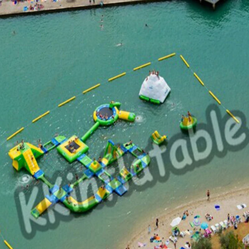 

Cheap open inflatable water park Custom Water Paradise floating park