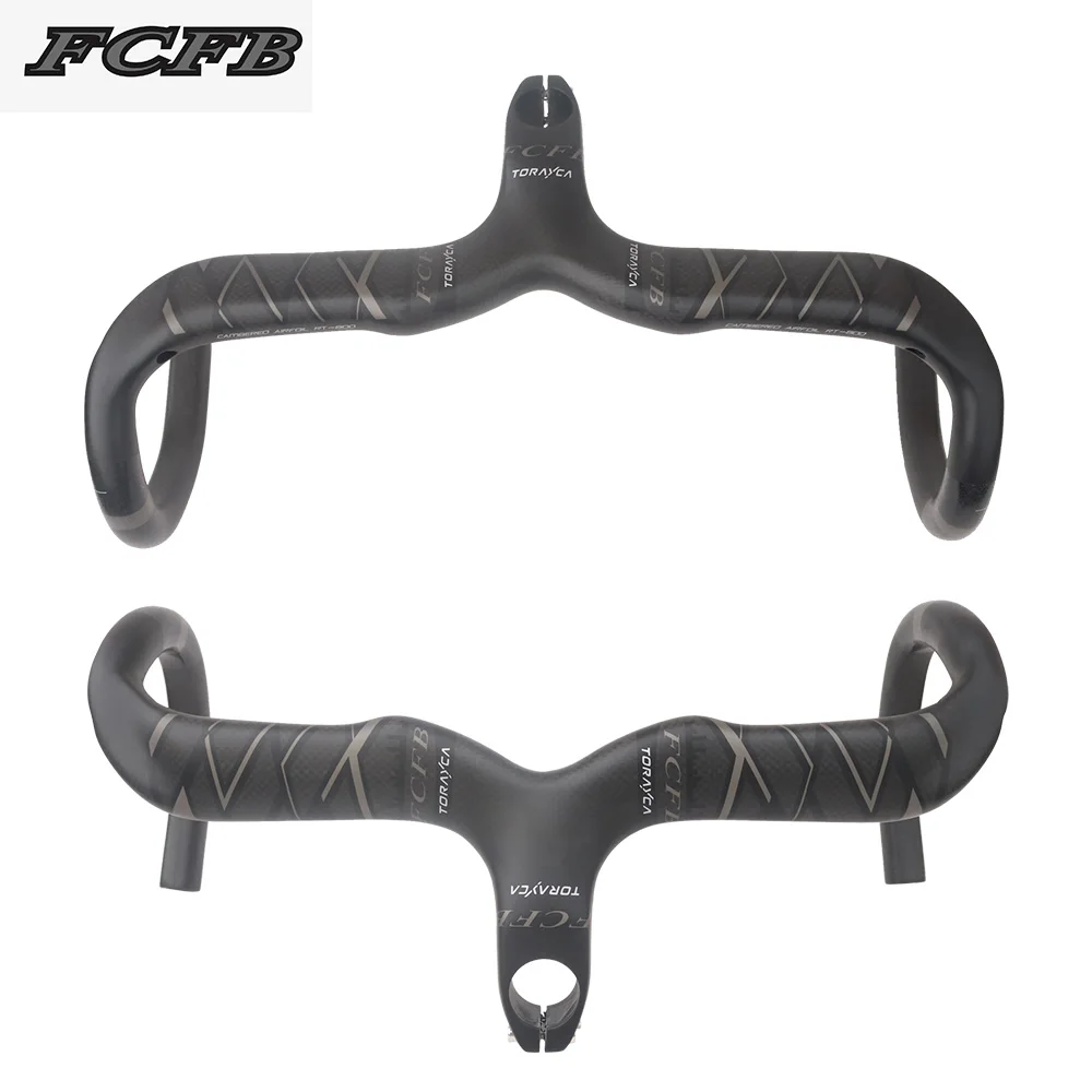 

2017 FCFB gray black carbon handlebar carbon internal road handlebar with stem reach 80mm drop 125mm carbon cycling bike parts