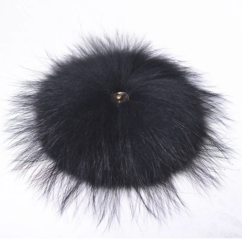raccoon fur pompom black 2 1
