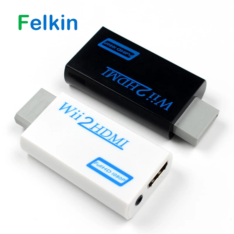 

Felkin for Wii to HDMI Converter Adapter Wii to HDMI Wii2HDMI Converter with 3.5mm Audio Cable FullHD 1080P for HDTV Projector