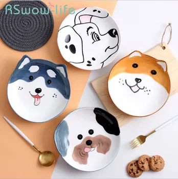 

Children's Cartoon Cute Animal Ceramic Plate Baby Breakfast Dishes And Plates Dinner Plates Dessert Snack Plate For Tableware