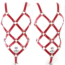 Красный кожаный ремень безопасности комплект БДСМ бондаж белье сексуальный готический Топ жгут Клубные вечерние танцы фестиваль Хэллоуин одежда в стиле рейв для женщин