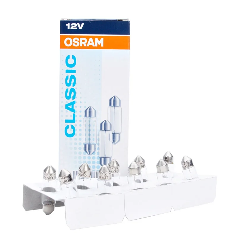 10 шт./компл. OSRAM C5W 6418 Авто лампочка лампы 12V 5W SV8.5-8 исходной линии лампа для чтения подстилка в багажник лампы Автомобильные галогенные лампы