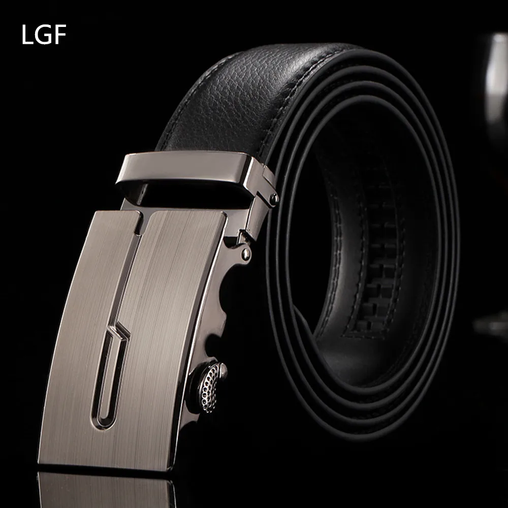 2014 ratchet automatic black real cow leather belts for business