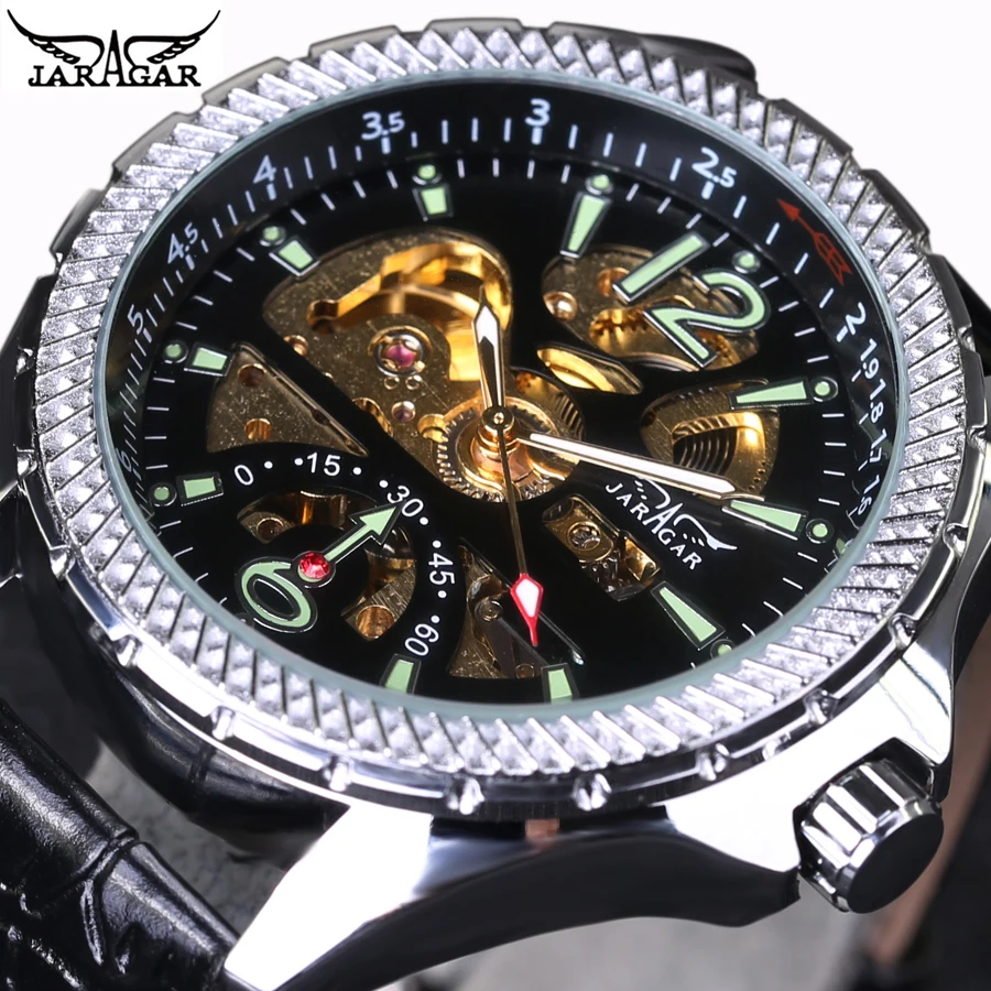 Fashion Automatic Mechanical Watch Man Jaragar High Strength Glass