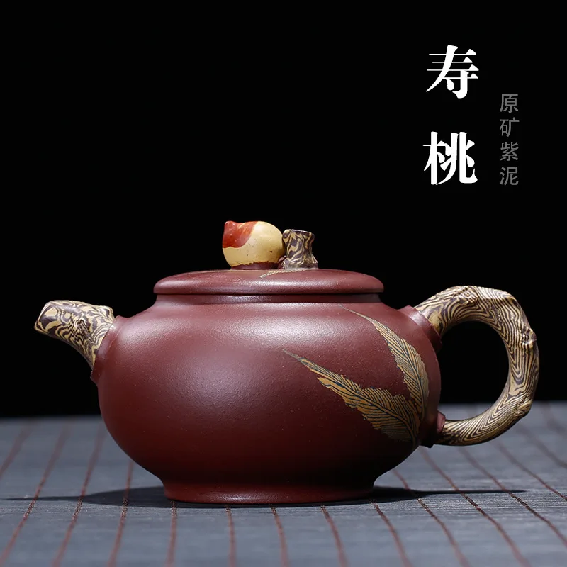 Qiantaofeng чайник оптом yixing фиолетовый песок горшок НЕОБРАБОТАННАЯ руда из фиолетовой глины Shoutao цветочный горшок художника чайник один заменитель