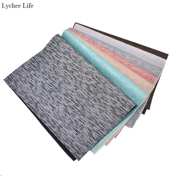 

Lychee Life Stripe DIY PU Leather Embossed Fabric For Handmade Sew-On Garment Crafts Decoration Accessories For Women