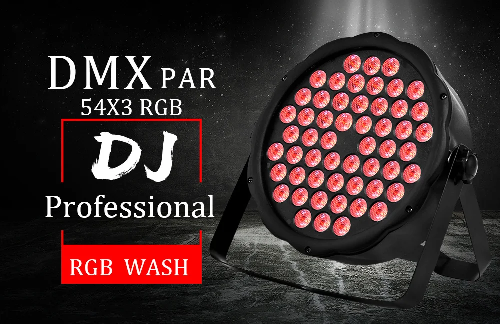 Вечерние светодиодные лампы с плоским par 54x3 w диско-огни dmx512 управление RGB 3в1 par led Профессиональное dj диско-оборудование освещение 2