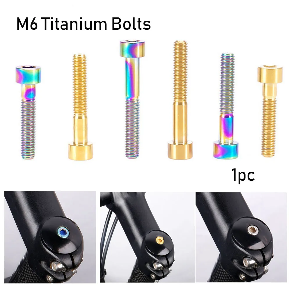 1 шт. M6 Титан велосипедные болты гарнитура крепления вынос руля Топ Кепки 30/35/40 мм Ti винты для MTB велосипед BMX велосипеды крепление велосипедов аксессуары