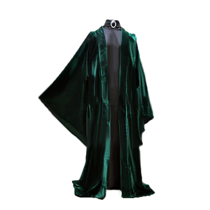 Минерва МакГонагалл платье косплей костюм темно-зеленый плащ+ шляпа - Цвет: male noly coat