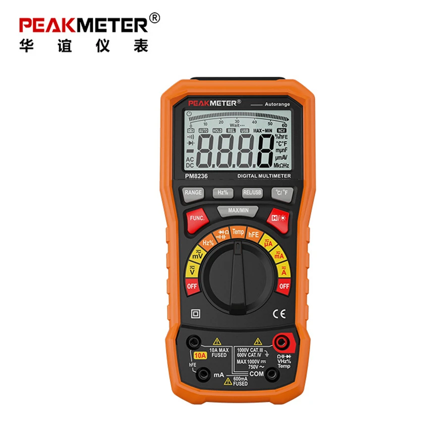 Цифровой мультиметр PEAKMETER PM8236 функция TRUE RMS автоматический/ручной диапазон 6000