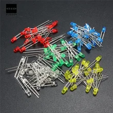 100 шт. яркий 3 мм круглый верх 5 цветов рассеянный светильник-излучающие диоды светодиоды для DIY низкое энергопотребление диоды наборы