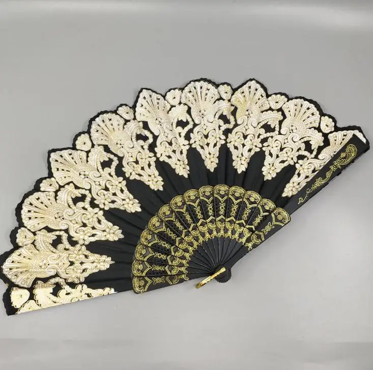 Embroidered Peacock Hand Fan 