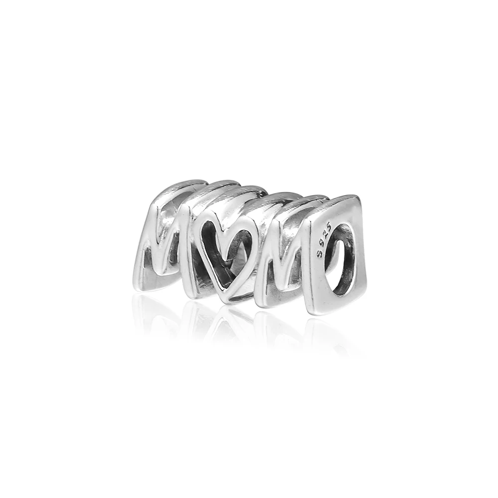 Подходит для браслетов Pandora Beads подвеска с изображением мамы из рукописного