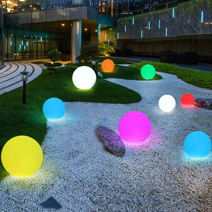 Outdoor Lights LED Garden Ball Lights Remote Control Floor Street Lawn Lamp Swimming Pool Wedding Lighting Decoration