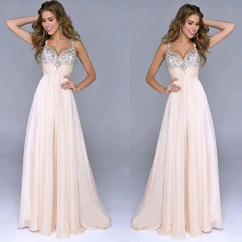 

Trendy Women Lady Prom Ball Sequins Wedding Evening Party Formal Long Dress