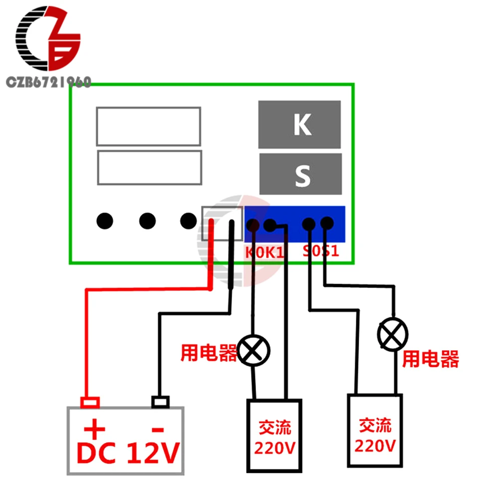 12 В цифровой термостат DC контроль температуры Лер двойной светодиодный дисплей 2 канала реле термометр Метеостанция управление переключатель