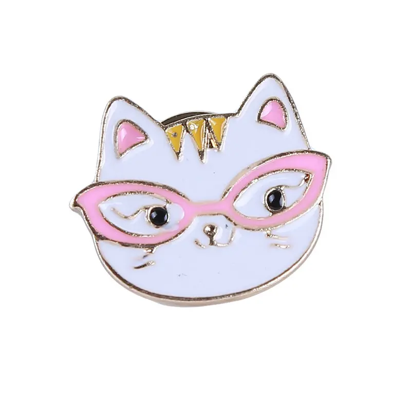 cat Милый мультфильм формы Украшенные значки коньки обувь для катания на коньках маленький щенок котенок животное капельная серия значок декоративные эмалированные значки - Цвет: cat