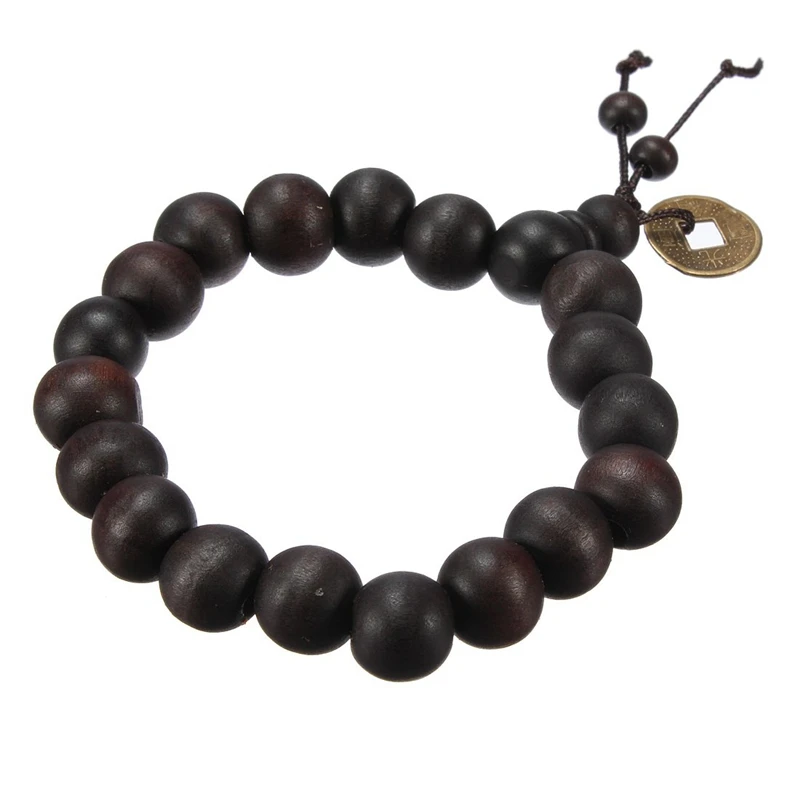 

Wooden Buddhist bracelet beaded wrist sandalwood