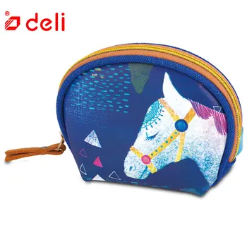

Deli Portable Pencil Bag Penalties Student Stationary School Tools Hippo Print Zipper Wallet Pencil Case School Supplies