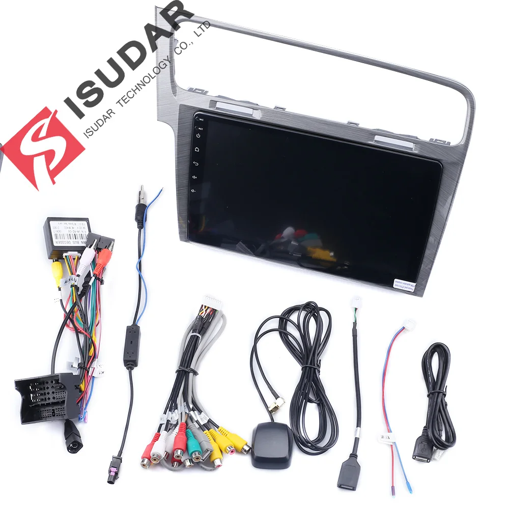 Best Isudar 1 Din Automotivo Radio Android 9 For VW/Volkswagen/Golf 7 GPS Car Multimedia Player Octa Core RAM 4GB ROM 64GB DVR FM DSP 5