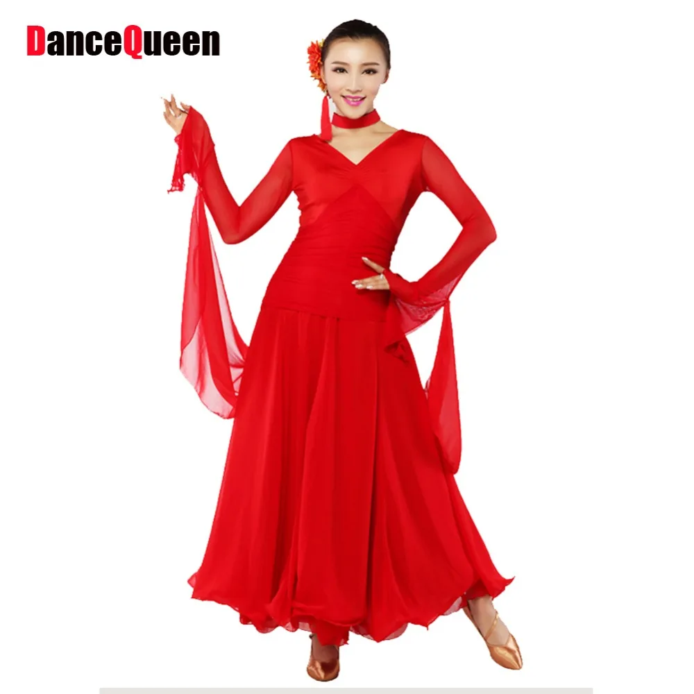 Standard Ballroom Dress Black/Red Ballroom Dancing Dresses China 2018