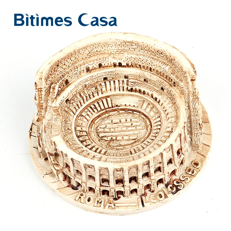 

Bitimes Architecture Miniature Resin Figurines Roman Colosseum Statue Landmark Building Ornament Retro Home Decor Figurines