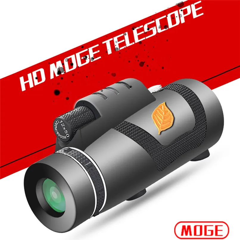 Монокулярный телескоп 12x50, одностворчатый высокомощный телескоп высокой четкости с низким освещением ночного видения#2M28