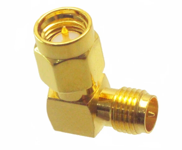 

10pcs SMA Male to RP-SMA Female Right Angle RF Adapter Connector