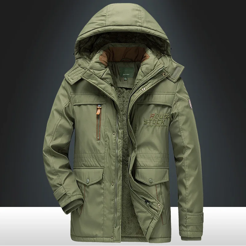 ZHAN DI JI брендовая мужская одежда из искусственной кожи с шерстяной подкладкой, согревающие парки, зимняя одежда, куртки для мужчин 125