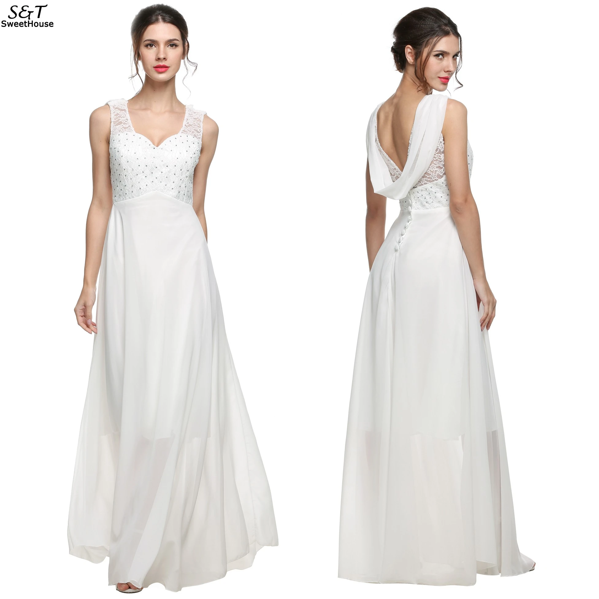 white evening maxi dresses