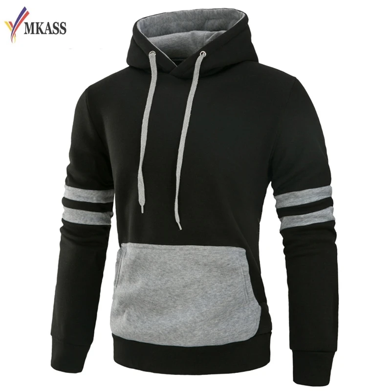 New High End Casual Patchwork Color Hoodie Men's Fashion