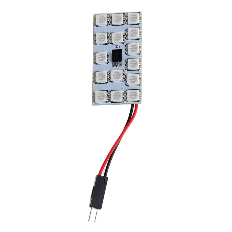 Светодиодный купольный светильник 2x RGB 5050 15 SMD DC 12V w/T10 переходник для фестона +