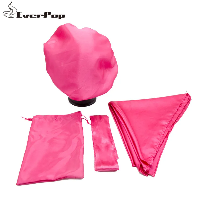 

The Satin Hair Protection Set Two Layers Satin Silk Bonnets Headband Head scarf Head ties Satin Silk Bag