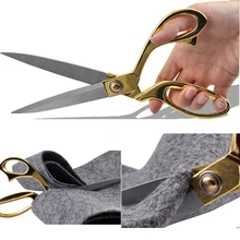 10.5'' Gold Sewing Cut Dressmaking Tailor Shear Pinking Scissor Leather Craft Fabric Upholstery Tool Textile denim Cutter tailor shear sewing cut pinking scissor leather craft fabric upholstery tool textile denim cutter sewing tool gold
