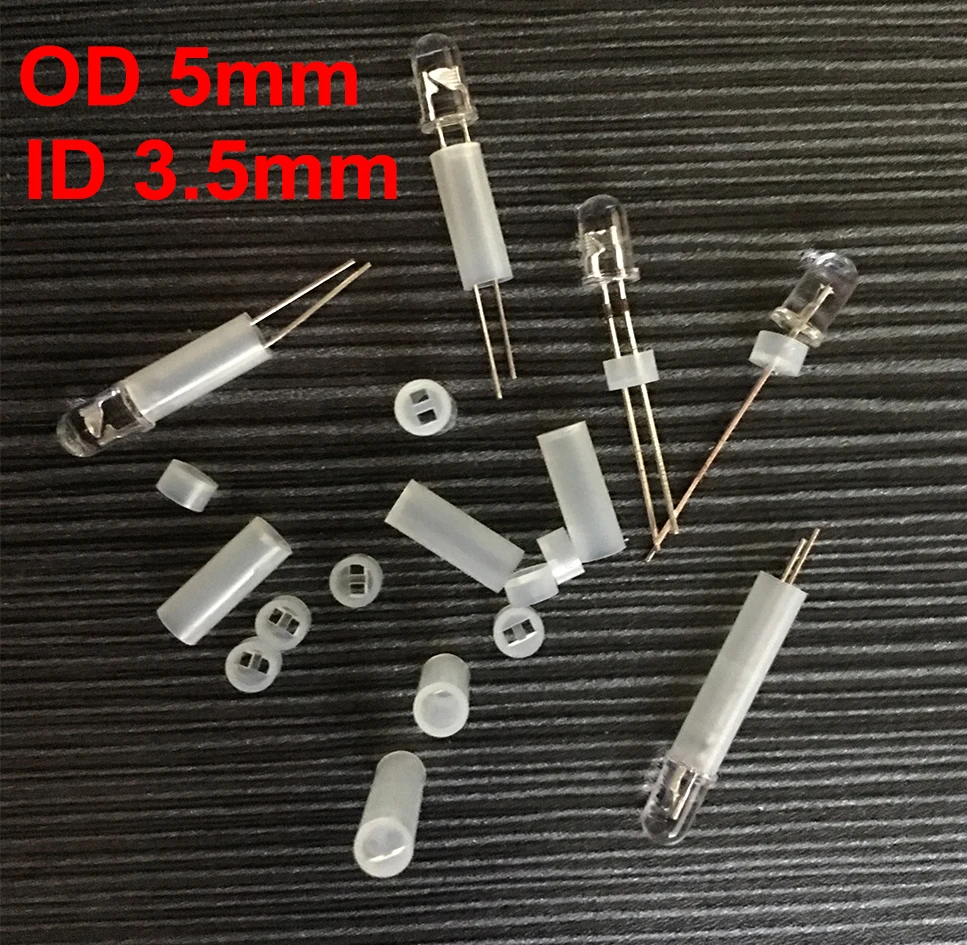 

1000pcs 5*1.5 5x1.5 OD*L Two Holes White Cylinder Round LED Diode PCB Board Mount Support Pillar Isolation Column Hood Spacer