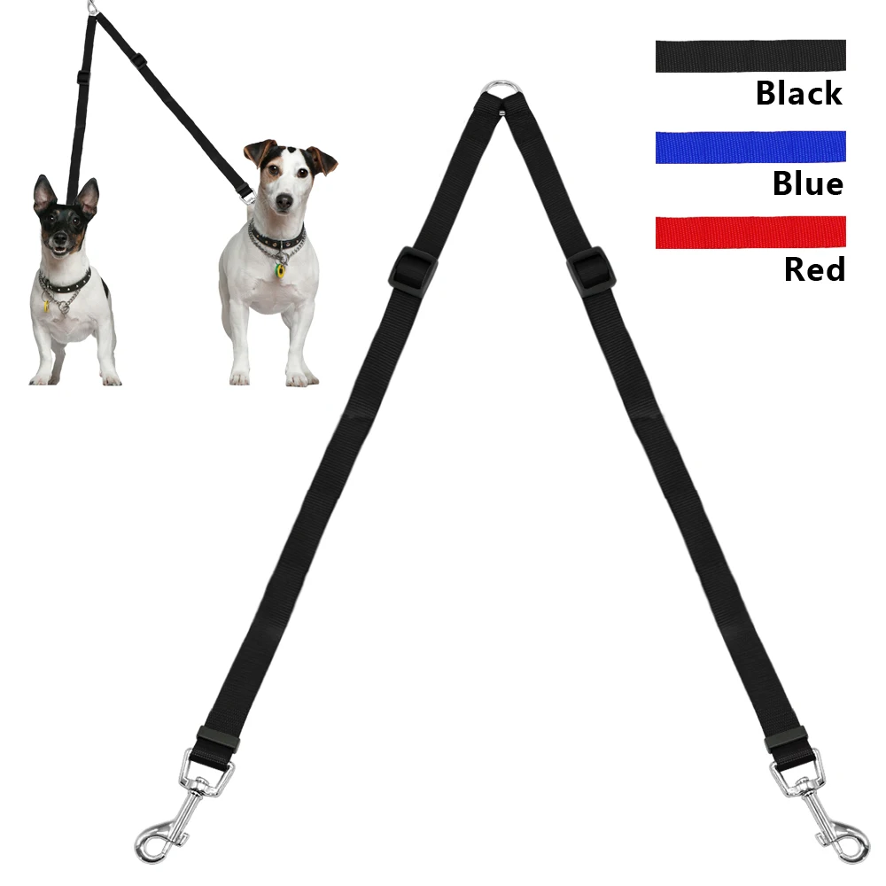 Buy Adjustable Nylon 2 Way Two Dogs Pet Leash Coupler