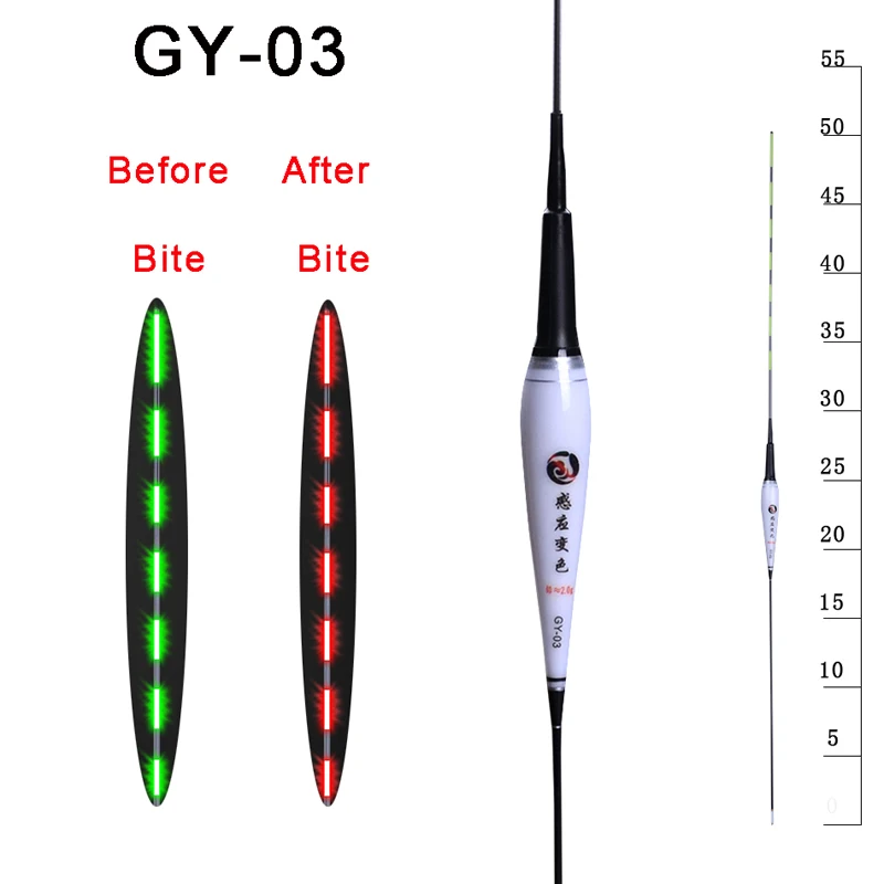 Умные световые поплавки для рыбалки, датчик силы тяжести, светодиодный, электрические светящиеся поплавки, рыболовные снасти CR425, аккумулятор - Color: GY-03